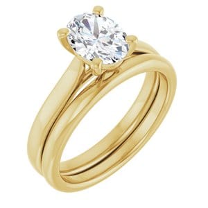 Rings 18K Yellow 8x6 mm Oval Engagement Ring Mounting