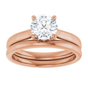 Rings 14K Rose 6.5 mm Round Engagement Ring Mounting