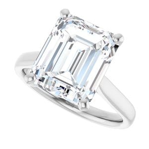 Rings Platinum 11x9 mm Emerald Engagement Ring Mounting