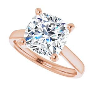Rings 14K Rose 9 mm Cushion Engagement Ring Mounting
