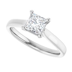 Rings 14K White 5 mm Square Engagement Ring Mounting
