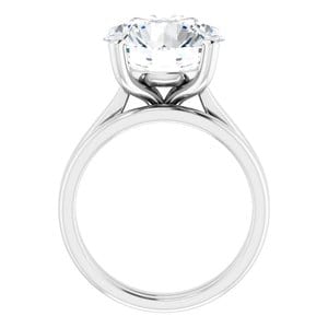 Rings 14K White 12 mm Round Engagement Ring Mounting
