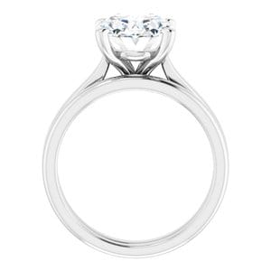 Rings Platinum 11x9 mm Oval Engagement Ring Mounting