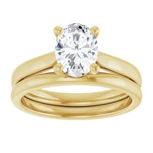 Rings 18K Yellow 8x6 mm Oval Engagement Ring Mounting