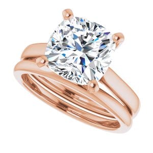 Rings 14K Rose 9 mm Cushion Engagement Ring Mounting