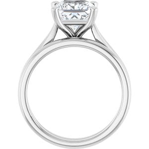 Rings Platinum 7 mm Square Engagement Ring Mounting
