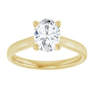 Rings 18K Yellow 8x6 mm Oval Engagement Ring Mounting