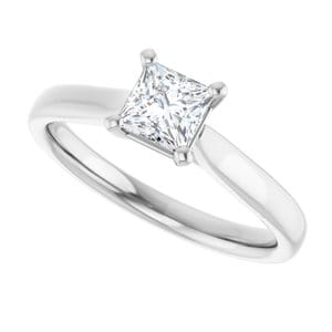 Rings 14K White 4.5 mm Square Engagement Ring Mounting