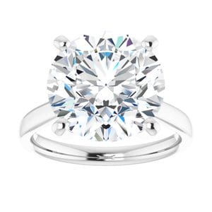 Rings 14K White 12 mm Round Engagement Ring Mounting