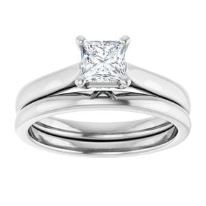 Rings 14K White 4.5 mm Square Engagement Ring Mounting