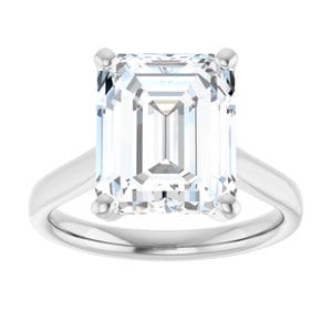 Rings Platinum 11x9 mm Emerald Engagement Ring Mounting