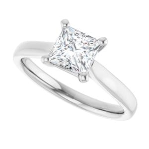 Rings 14K X1 White 5.5 mm Square Engagement Ring Mounting