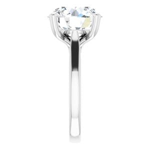Rings 14K White 12 mm Round Engagement Ring Mounting