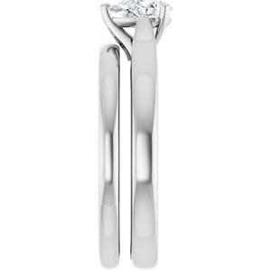 Rings 10K White 6x4 mm Pear Engagement Ring Mounting