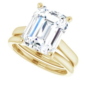 Rings 14K Yellow 11x9 mm Emerald Engagement Ring Mounting
