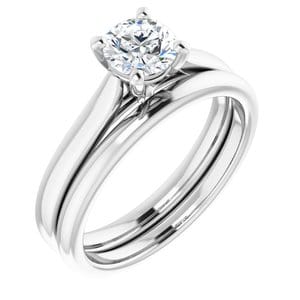 Rings 14K White 5.5 mm Round Engagement Ring Mounting
