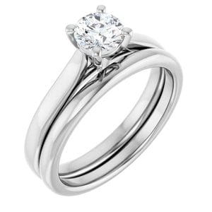 Rings 14K White 5.2 mm Round Engagement Ring Mounting