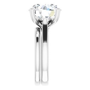 Rings 14K White 12 mm Round Engagement Ring Mounting