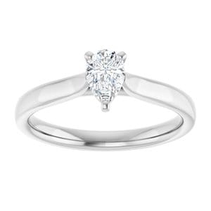 Rings 10K White 6x4 mm Pear Engagement Ring Mounting