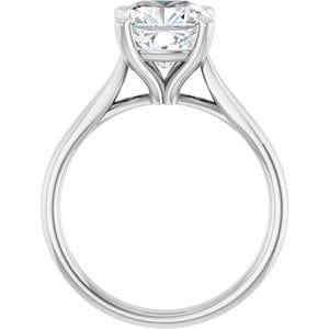 Rings 14K White 8 mm Cushion Engagement Ring Mounting