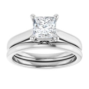 Rings 14K X1 White 5.5 mm Square Engagement Ring Mounting