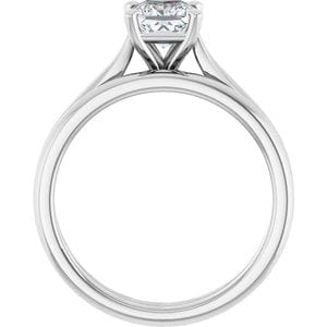 Rings 14K White 5 mm Square Engagement Ring Mounting