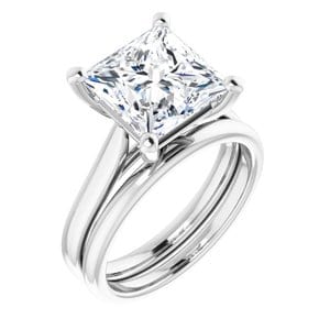 Rings 14K White 9 mm Square Engagement Ring Mounting