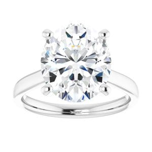 Rings 14K White 12x10 mm Oval Engagement Ring Mounting
