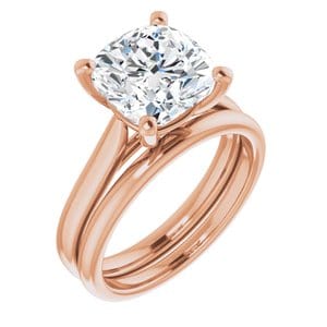 Rings 14K Rose 9 mm Cushion Engagement Ring Mounting
