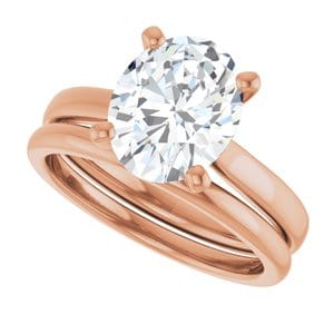 Rings 10K Rose 10x8 mm Oval Engagement Ring Mounting