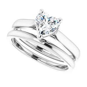 Rings 14K X1 White 6x6 mm Heart Engagement Ring Mounting
