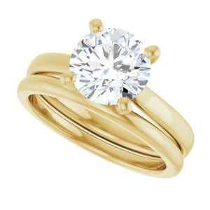 Rings 18K Yellow 8 mm Round Engagement Ring Mounting