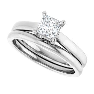 Rings 14K White 4.5 mm Square Engagement Ring Mounting