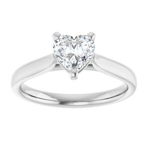 Rings 14K X1 White 6x6 mm Heart Engagement Ring Mounting