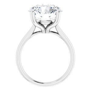 Rings 14K White 12 mm Round Engagement Ring Mounting