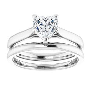 Rings 14K White 6x6 mm Heart Engagement Ring Mounting