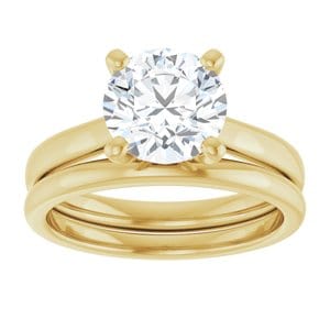 Rings 18K Yellow 8 mm Round Engagement Ring Mounting