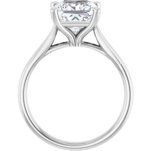 Rings 14K White 7.5 mm Square Engagement Ring Mounting