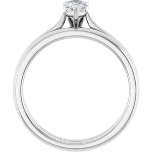 Rings 10K White 6x4 mm Pear Engagement Ring Mounting