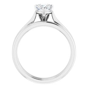 Rings 14K X1 White 6x6 mm Heart Engagement Ring Mounting