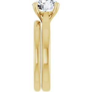 Rings 18K Yellow 8 mm Round Engagement Ring Mounting