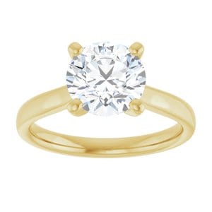 Rings 18K Yellow 8 mm Round Engagement Ring Mounting