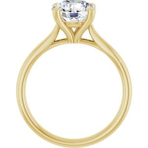 Rings 18K Yellow 8 mm Round Engagement Ring Mounting