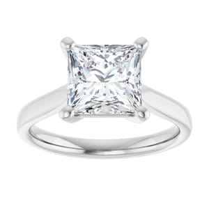 Rings 14K White 7.5 mm Square Engagement Ring Mounting