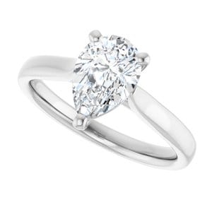Rings 14K White 9x6 mm Pear Engagement Ring Mounting