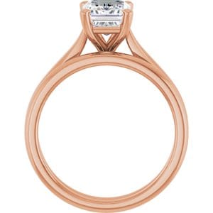 Rings 14K Rose 8x6 mm Emerald Engagement Ring Mounting