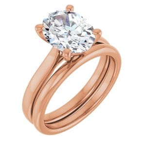 Rings 14K Rose 10x8 mm Oval Engagement Ring Mounting