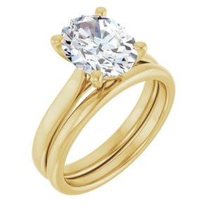 Rings 18K Yellow 10x8 mm Oval Engagement Ring Mounting