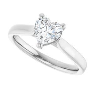 Rings 14K X1 White 6x6 mm Heart Engagement Ring Mounting