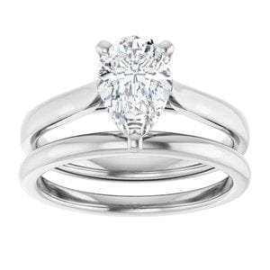 Rings 14K White 9x6 mm Pear Engagement Ring Mounting